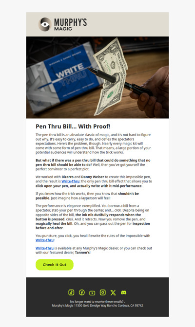 The Only Pen Thru Bill You Can Click