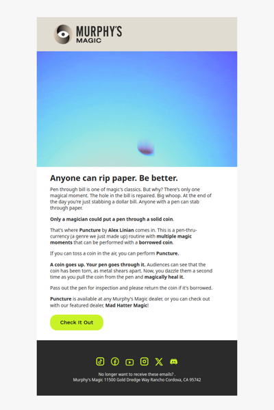 Anyone Can Puncture a Bill. Be Better Than That