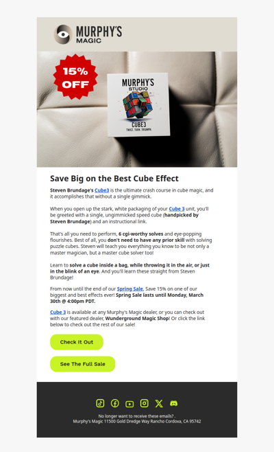 Spring Sale Highlight: Steven Brundage's Cube 3
