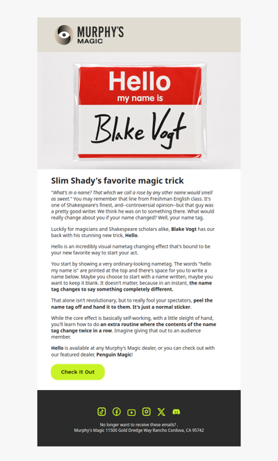 Blake Vogt Knows Your Name