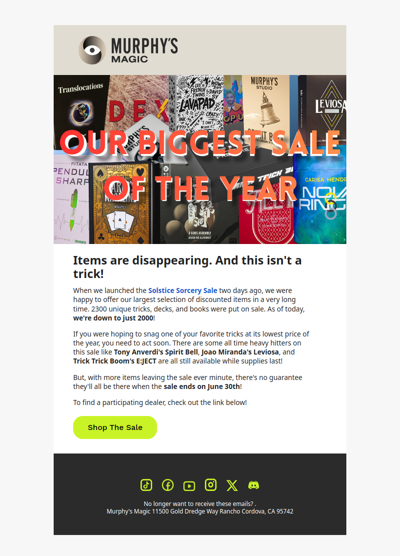 Sale Items Are Going Fast