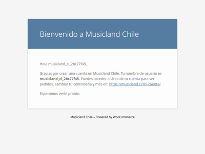 ¡Se ha creado tu cuenta en Musicland Chile!