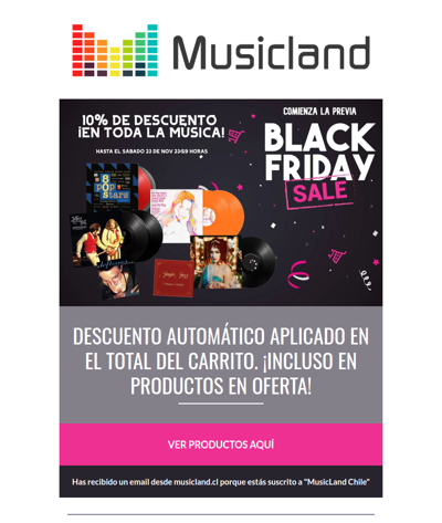 🎶 **¡Un adelanto del Black Friday! 10% OFF en Música 💿