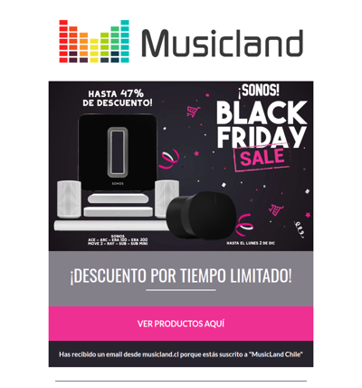 ** 🖤 ¡Black Friday en Sonos! 🔊 Hasta 47% OFF‼️