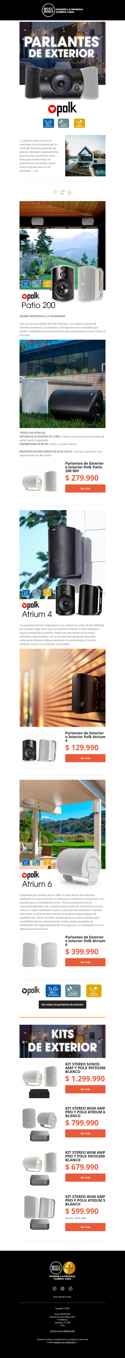 Dale vida a tu terraza con parlantes diseñados para exteriores 🌧️