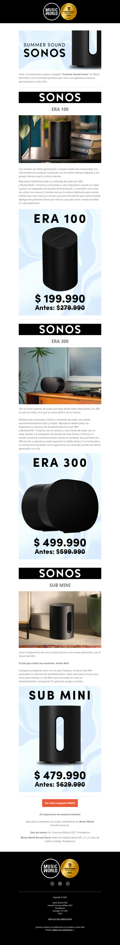 Sonos llega con una nueva experiencia sonora 🎶