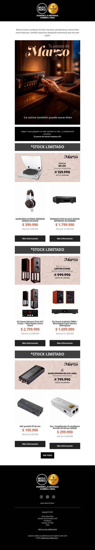 Tu pausa de Marzo. 🎧 Oportunidades Hi-Fi