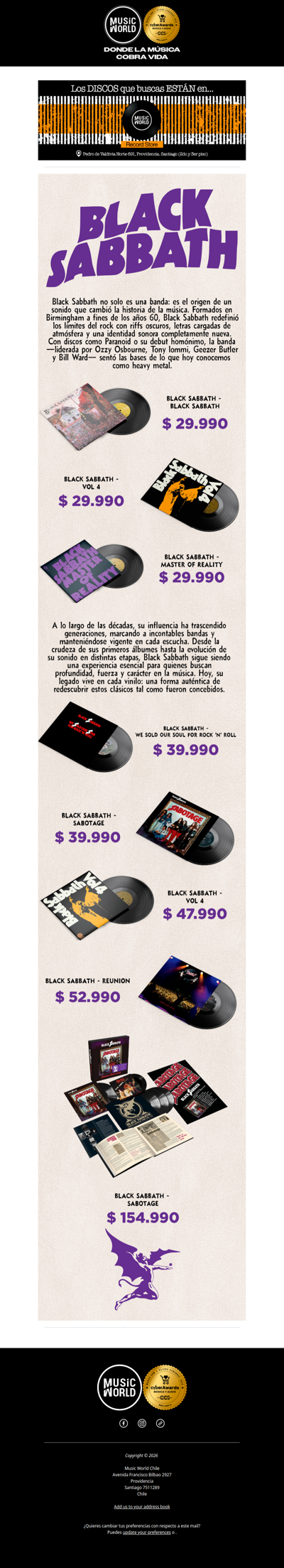 🖤 Black Sabbath en vinilo: historia que se escucha