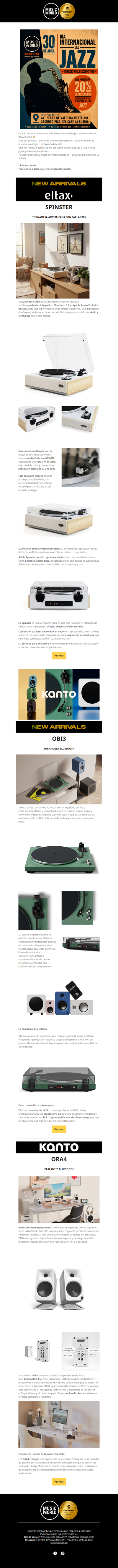 Nuevas tornamesas ya en Music World / Día Internacional del Jazz 🔥