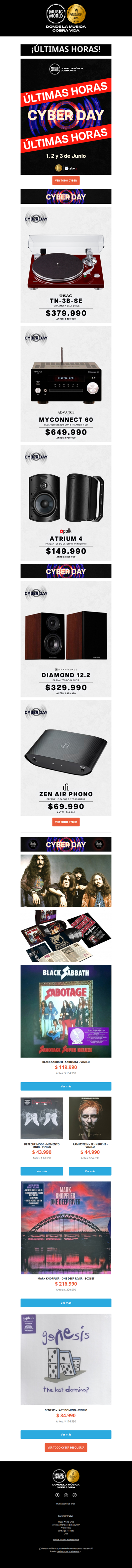 ⏰ ¡Últimas horas de Cyber en MusicWorld!