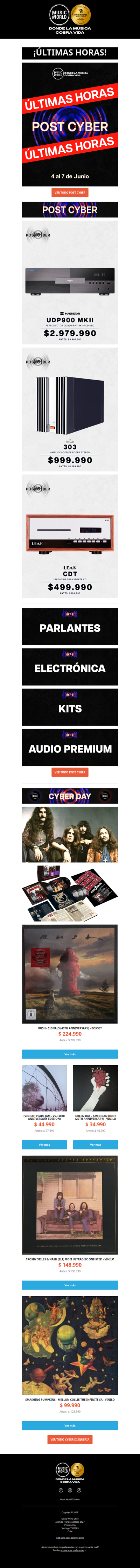 ⏰ ¡Últimas horas de Post Cyber en MusicWorld!