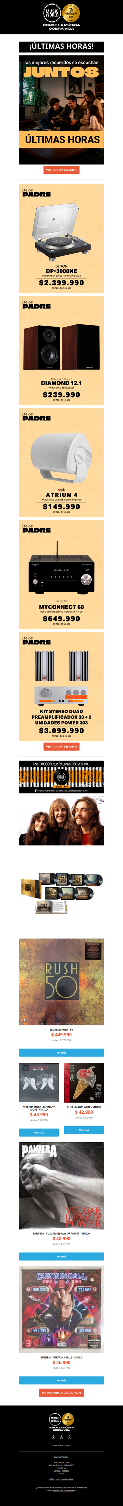 ⏰ ¡Últimas horas de Día del Padre en MusicWorld!