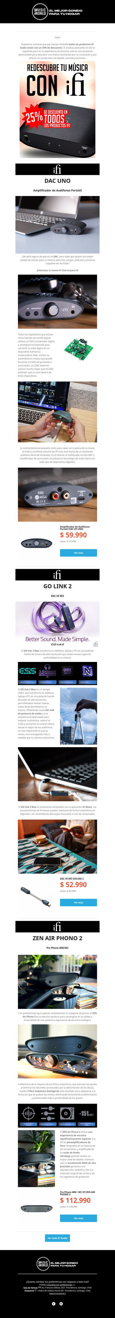 🎧 Redescubre tu música con iFi | 25% de descuento en toda la marca