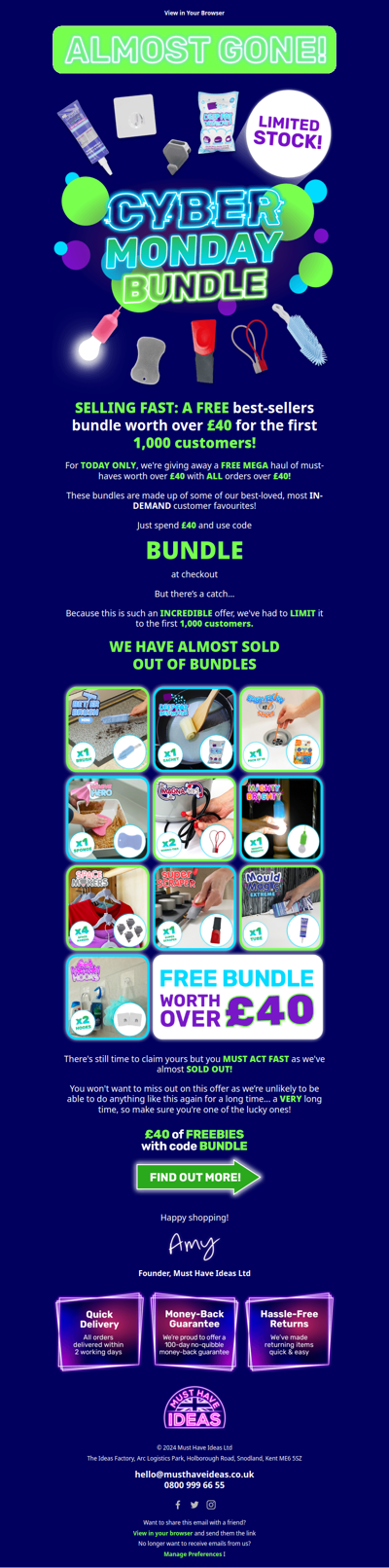 We’re down to our last few FREE £40 bundles