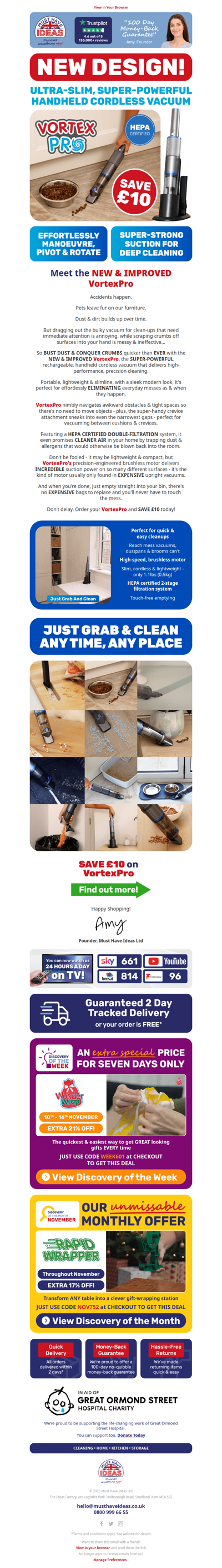 Save £10 on our NEW & IMPROVED super-powerful handheld vacuum!