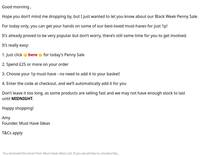 Have you heard about our penny sale?