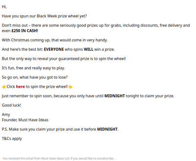 Spin the prize wheel and win BIG!