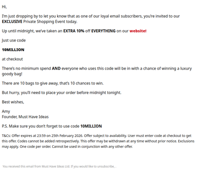 Inside: Your private event invitation