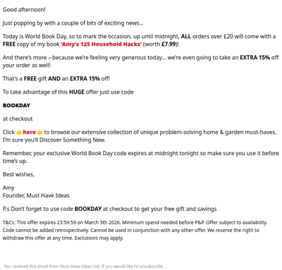 I’ve got TWO great bits of news!