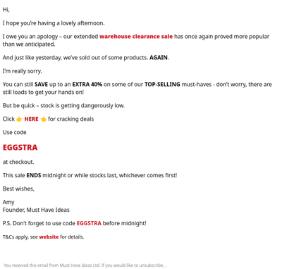 I'm sorry, it’s happened again…