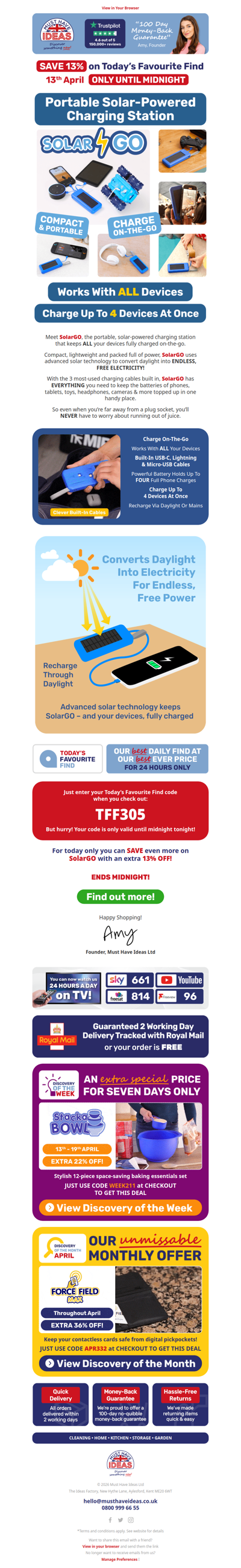 Stay fully-charged – no plug required! 🔋🌞