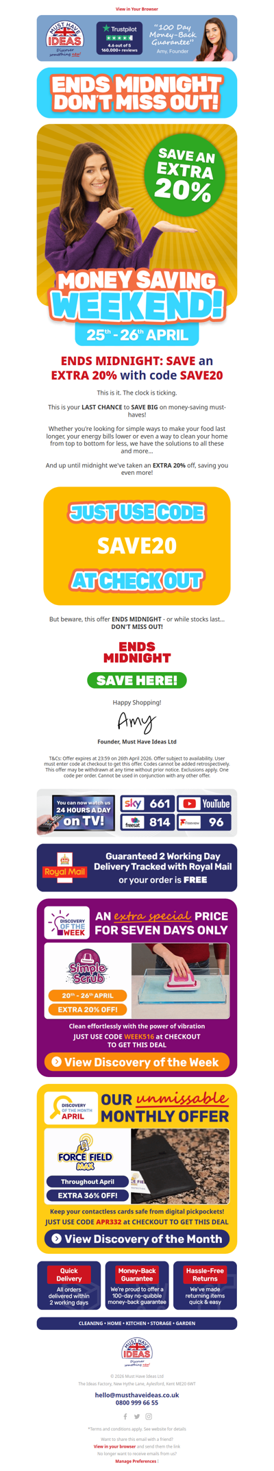 FINAL HOURS: Extra 20% off ends tonight