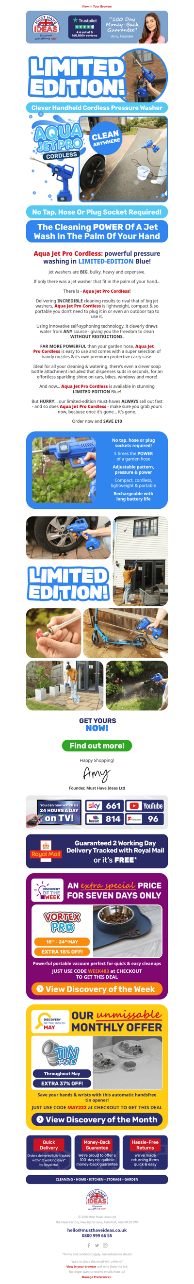 💙 LIMITED-EDITION | Aqua Jet Pro Cordless