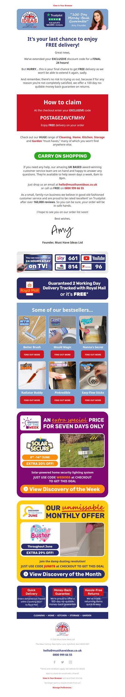 Hurry, it’s your LAST chance to get FREE delivery! ⏳