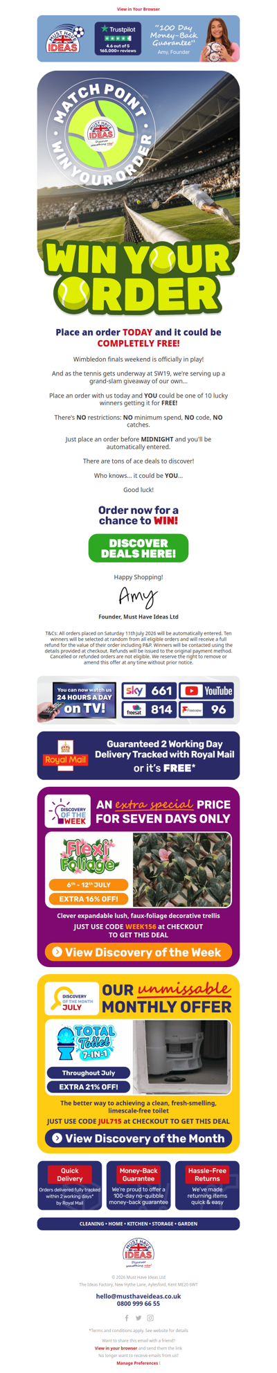 🎾 Fancy scoring your order for FREE?