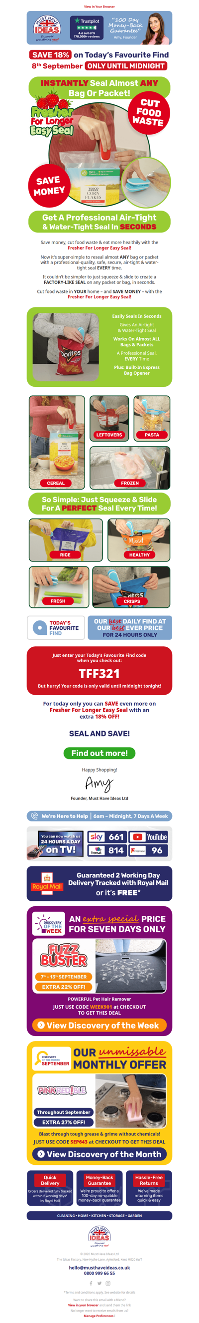 Seal open packets and SAVE! 💸