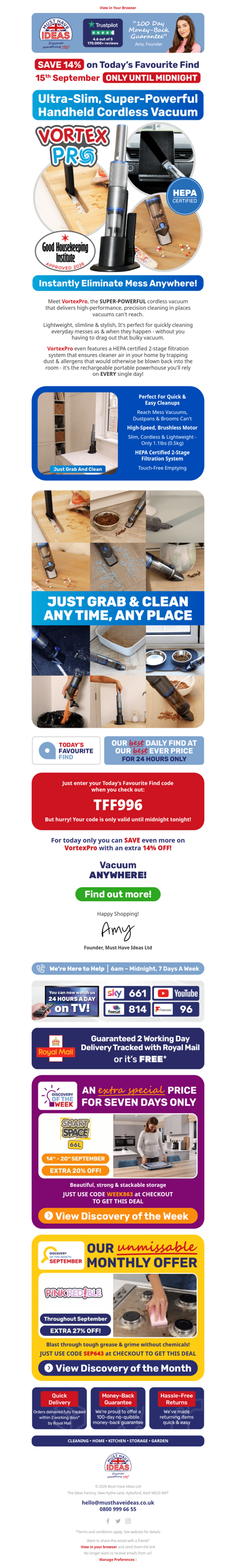 Leave your bulky vacuum in the cupboard...