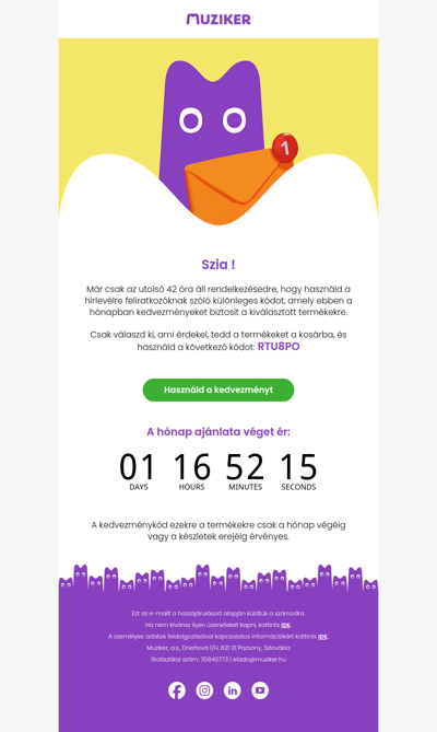 ⏳ A kedvezménykódod már csak 42 óráig érvényes!