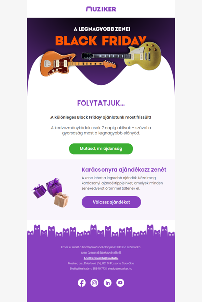 Megérkezett az új Black Friday lineup 🎸