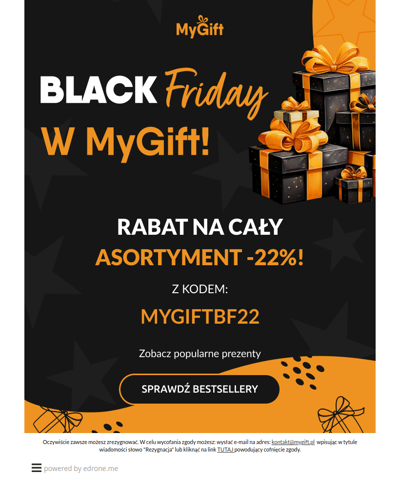 🎁 BLACK FRIDAY w MyGift! -22% na cały asortyment 🌟