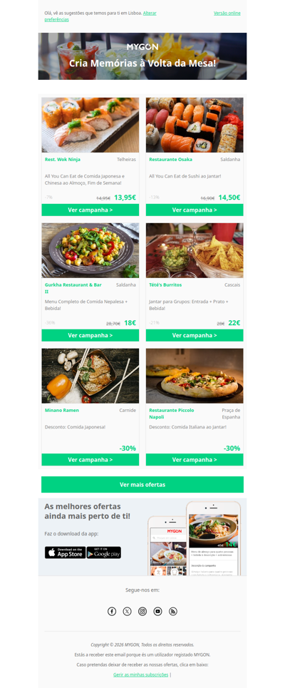 A Tua Próxima Experiência à Mesa Começa Aqui!