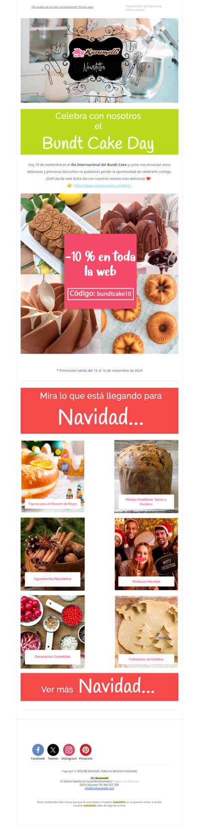 ¡Celebra el Bundt Cake Day! -10 % en toda la Web 🙌