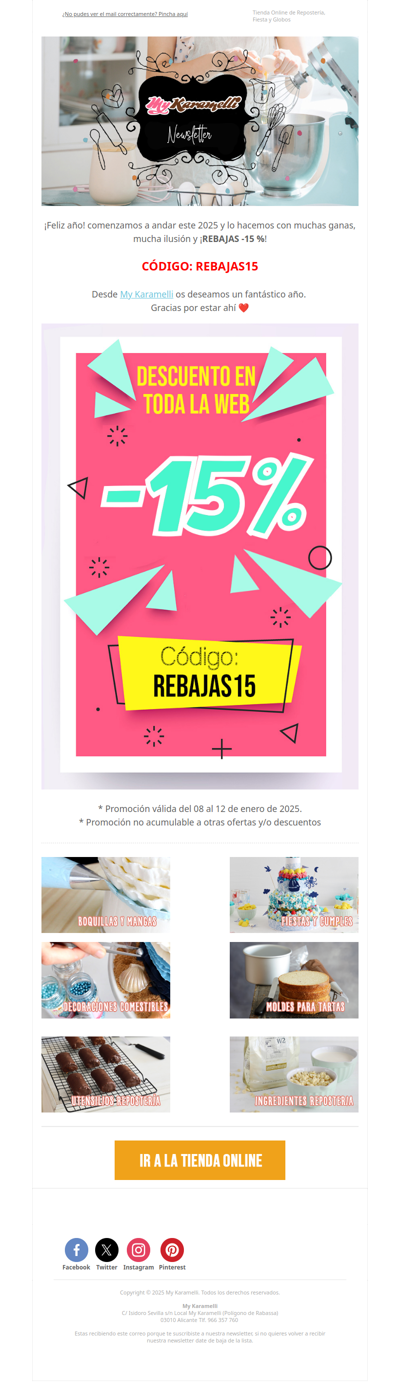 Empezamos el 2025 con mucha ilusión y ¡REBAJAS -15 % 🎉!  ️