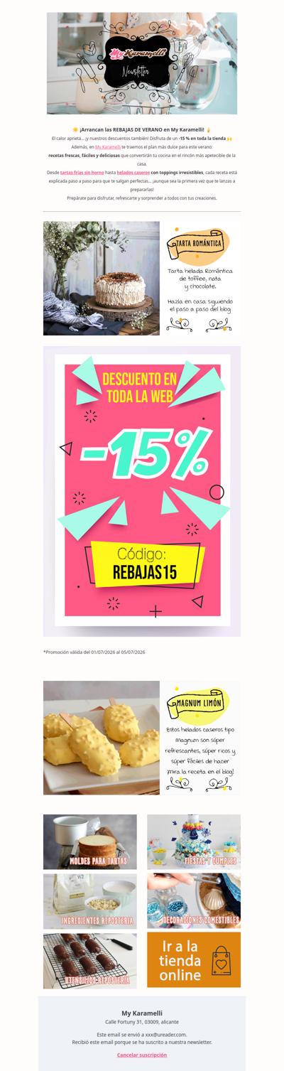 ¡Último día! Aprovecha las rebajas de verano -15 % 😍