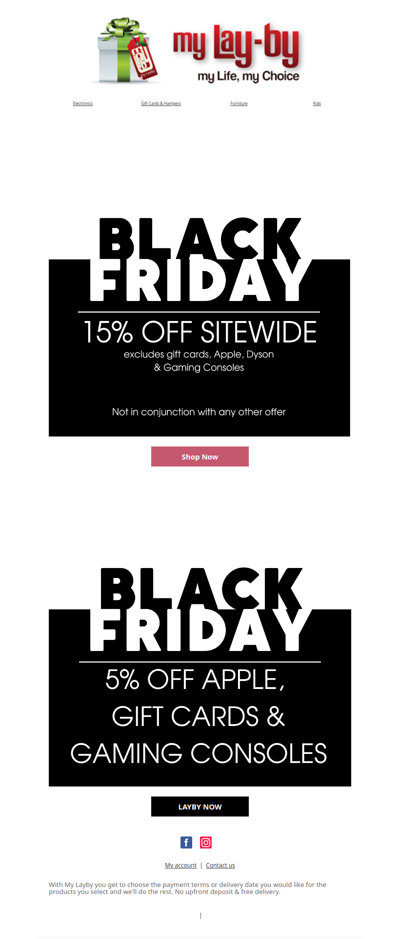 Black Friday Sale starts now - 15% off Sitewide + 5% off Gift Cards & Apple!