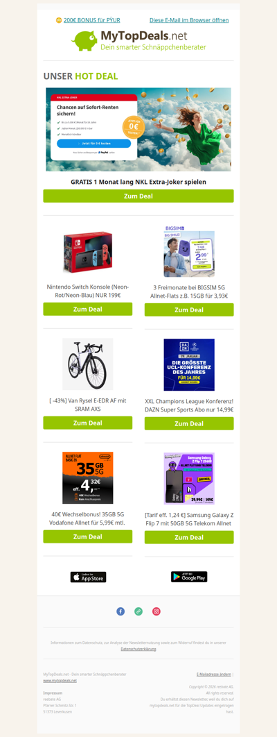 KOMPLETT GRATIS: 1 Monat Chance auf 5.000€ Rente! 🍀