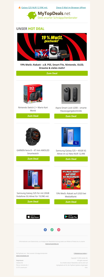 🚨 19% MwSt.-Rabatt bei MediaMarkt