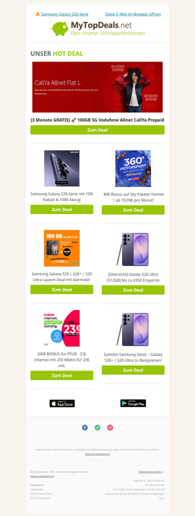 📲 GALAXY S26 schon BILLIGER als die UVP!