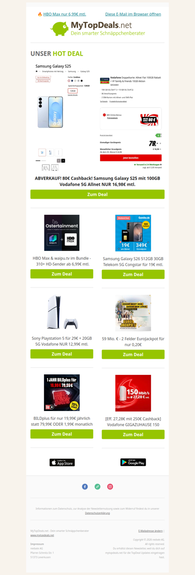 ⚠️ Galaxy S25 ABVERKAUF: Letzte Chance!