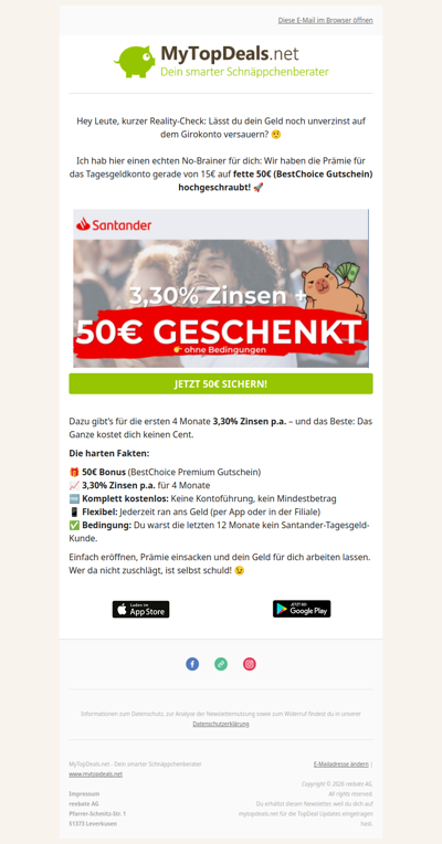 🏦 0€ Gebühren, 50€ Bonus!