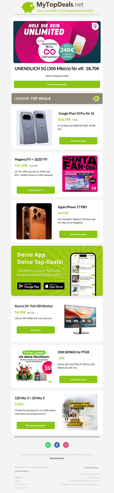 🚨 Telekom UNBEGRENZT im besten Netz für eff. 18,70€?!
