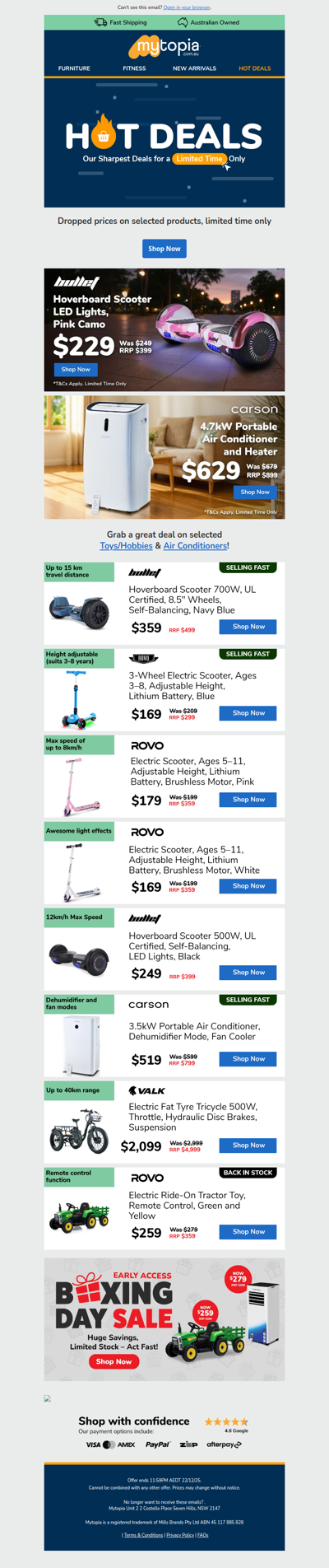 🔥 Hot Gifts: Hoverboards, Scooters, ACs