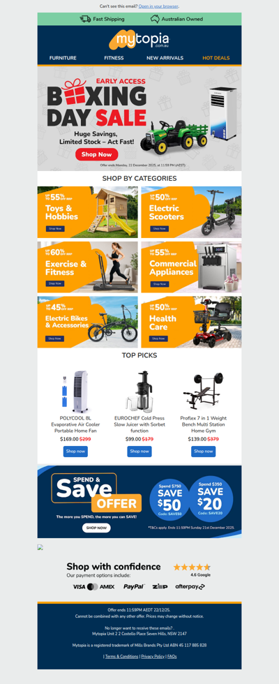 ⭐Up to 70% Off RRP – Early Boxing Day Deals!