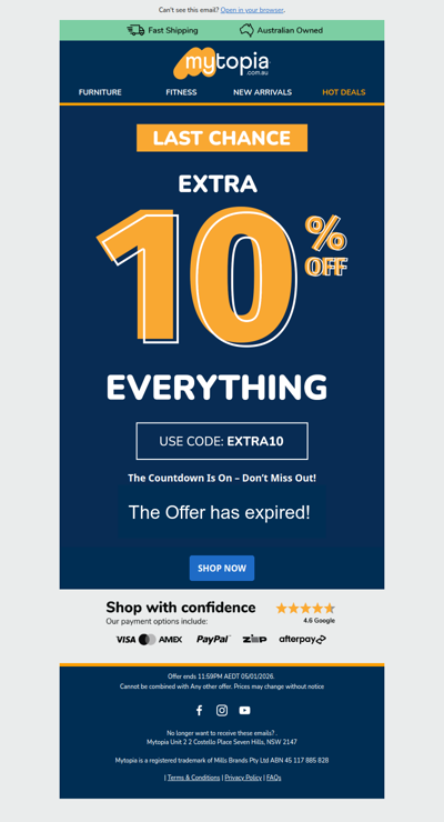 Ending Soon – Extra 10% Off Everything!⚡