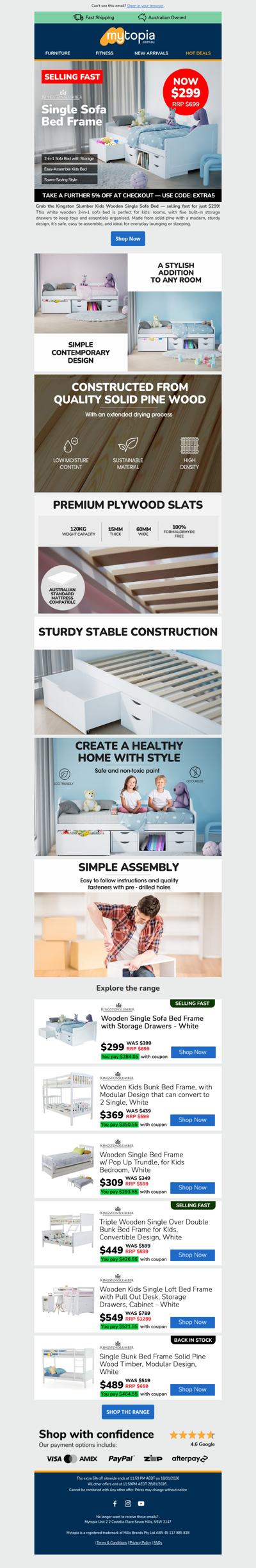 Hurry! Kids’ Sofa Bed Only $299 Now!