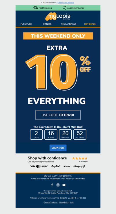 🎉 Extra 10% Off Everything — Live Now!